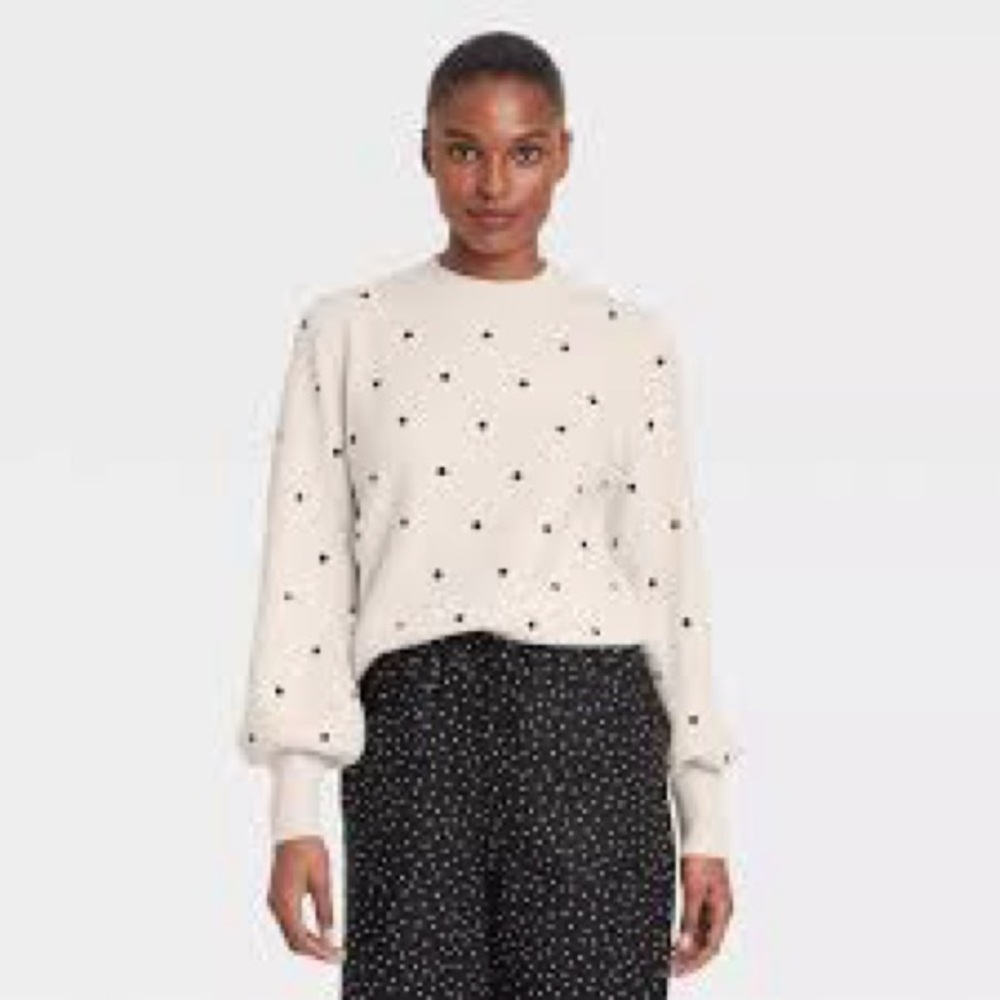 Who What Wear Cream Knit Sweater